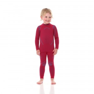 Spodnie termoaktywne dziewczęce Brubeck Thermo Kids rubinowe