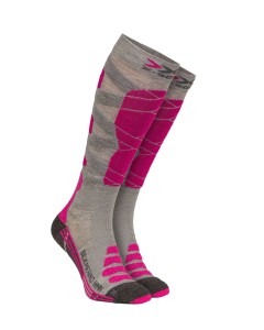 Skarpety Damskie X-Socks Ski Silk Merino 4.0 Grey Melange/Pink